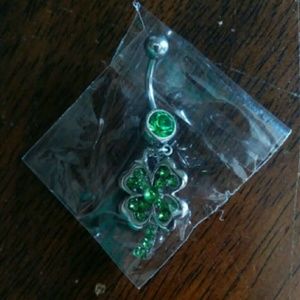 Clover belly button ring